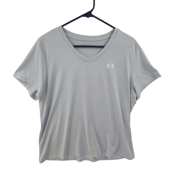 Under Armour Women's Athletic Top Short Sleeve Light Blue Size XL Strech Workout - Picture 1 of 6
